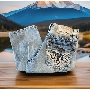 MEK DNM USA Banha Straight Denim Jeans Men 32 X 32 Blue